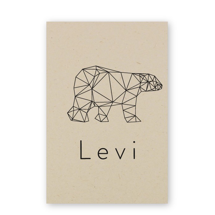 Geboortekaartje duurzaam geometrische ijsbeer Levi