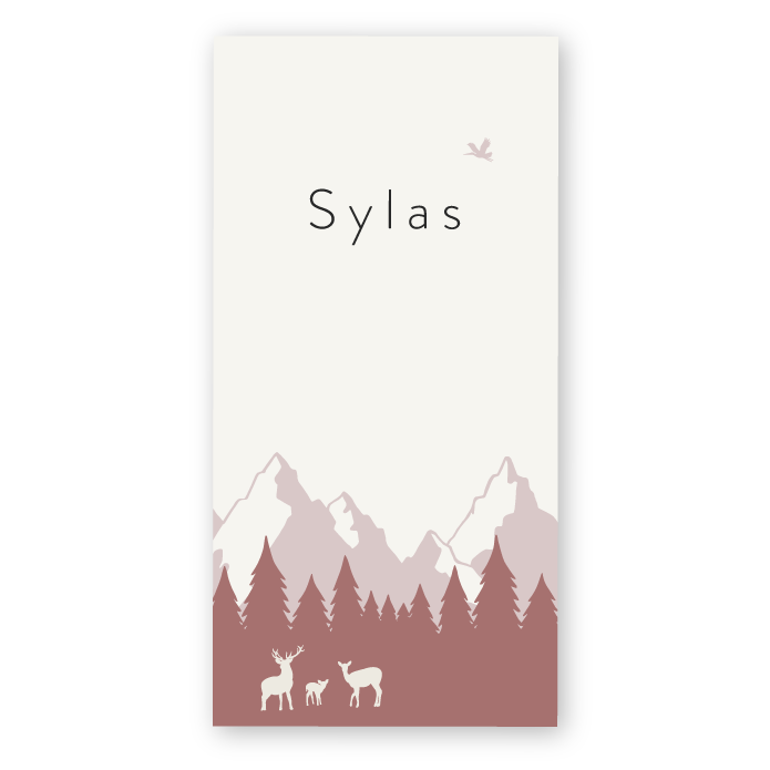 Geboortekaartje bergen bos Sylas
