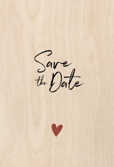 Save the date hout Elegant clean