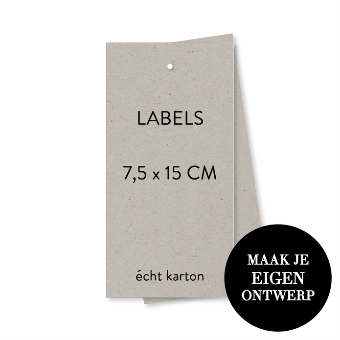 Zelf maken - Labels 7,5 x 15 cm - grijs karton