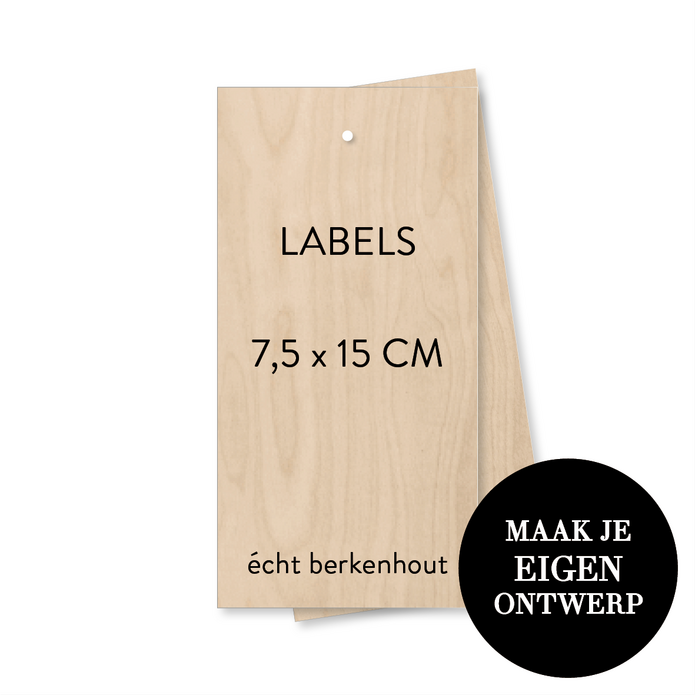Ontwerp je label gedrukt op Echt hout!