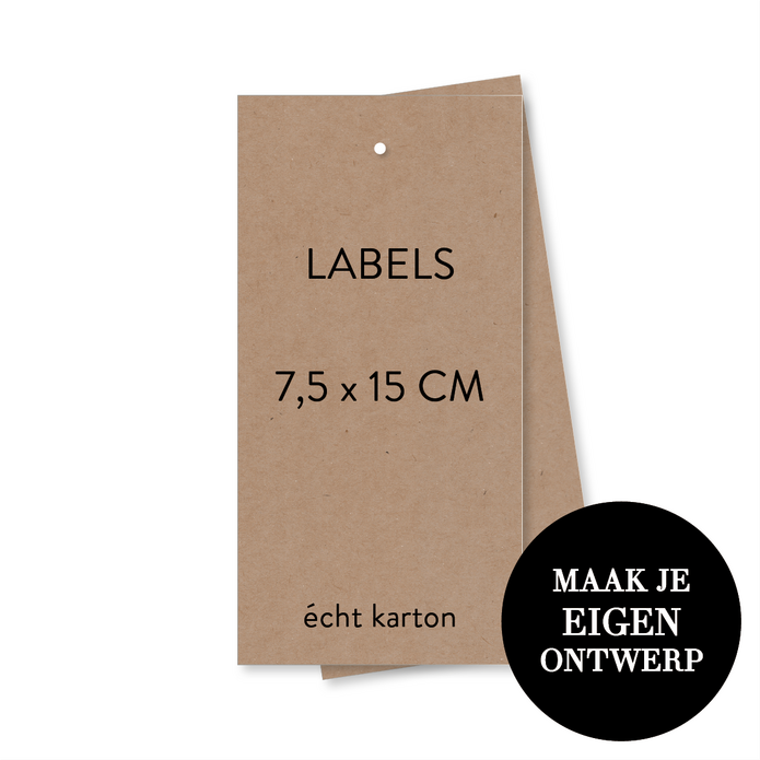 7,5 x 15 cm Labels - kraft karton