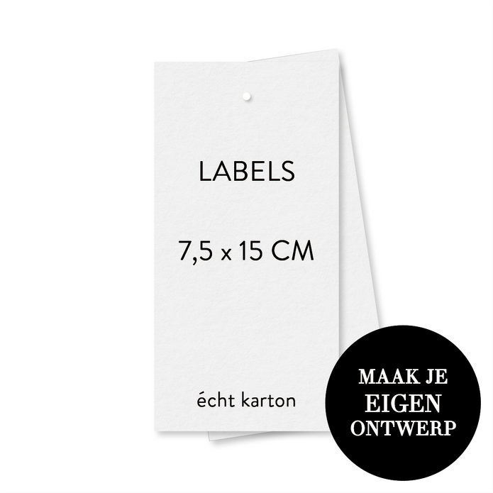 Zelf maken - Labels 7,5 x 15 cm - wit karton
