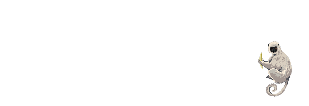 Adresetiket aapje met banaan