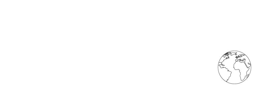 Adresetiket getekende wereldbol