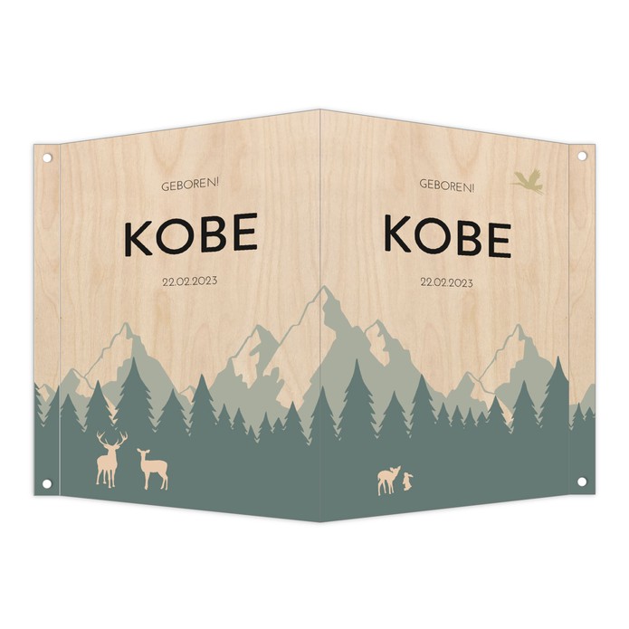 Geboortebord Kobe houtlook