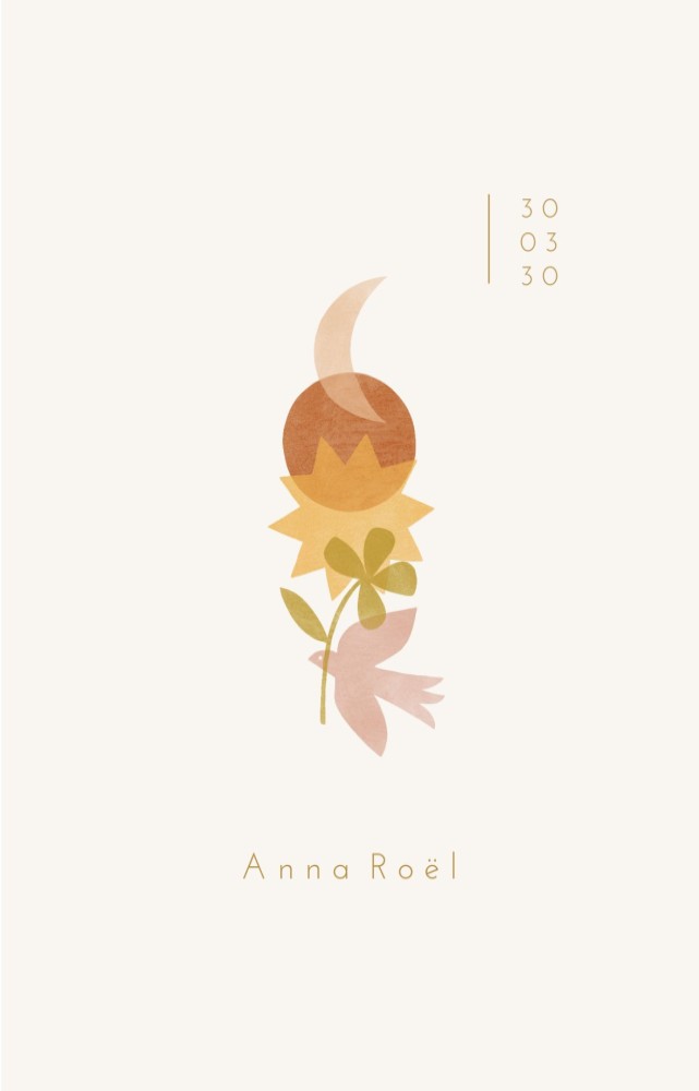 Geboortekaartje Anna Roël zon maan dubbel - Froukje