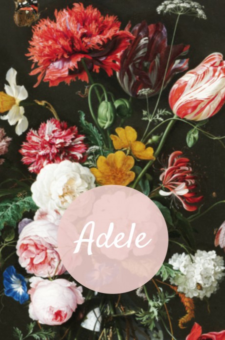 Geboortekaartje botanische bloemen Adele