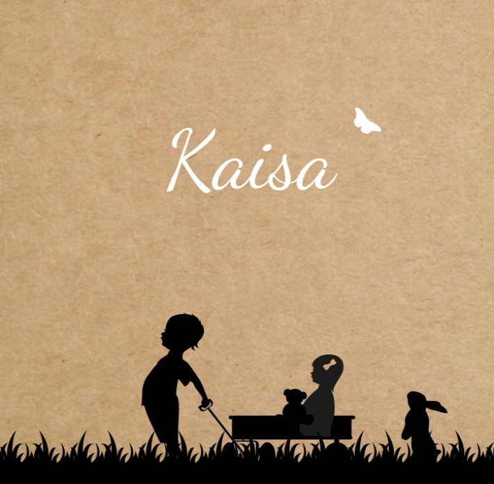 Geboortekaartje bolderkar konijntje - Kaisa