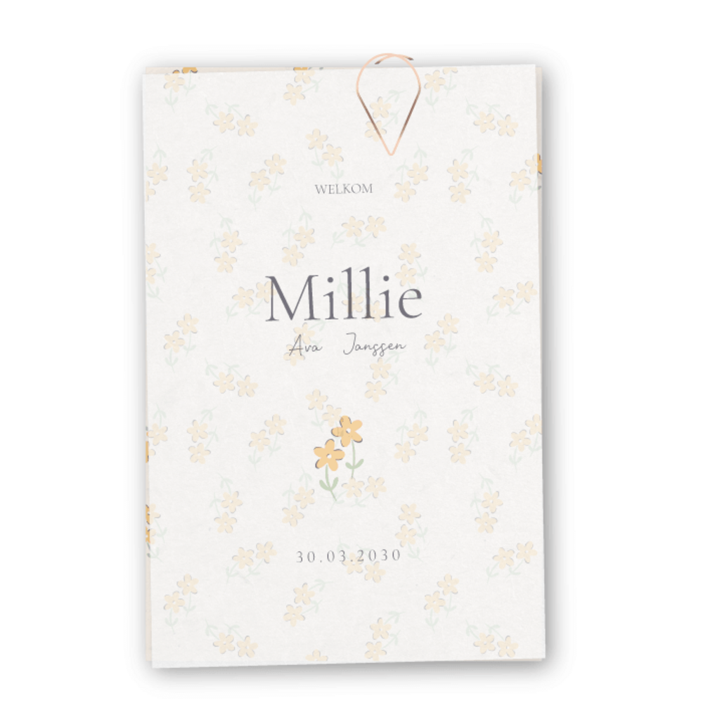 Geboortekaartje labels bloemen  Millie - Sofi Grace