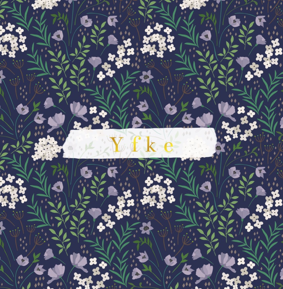 Geboortekaartje vierkant lente bloemen Yfke