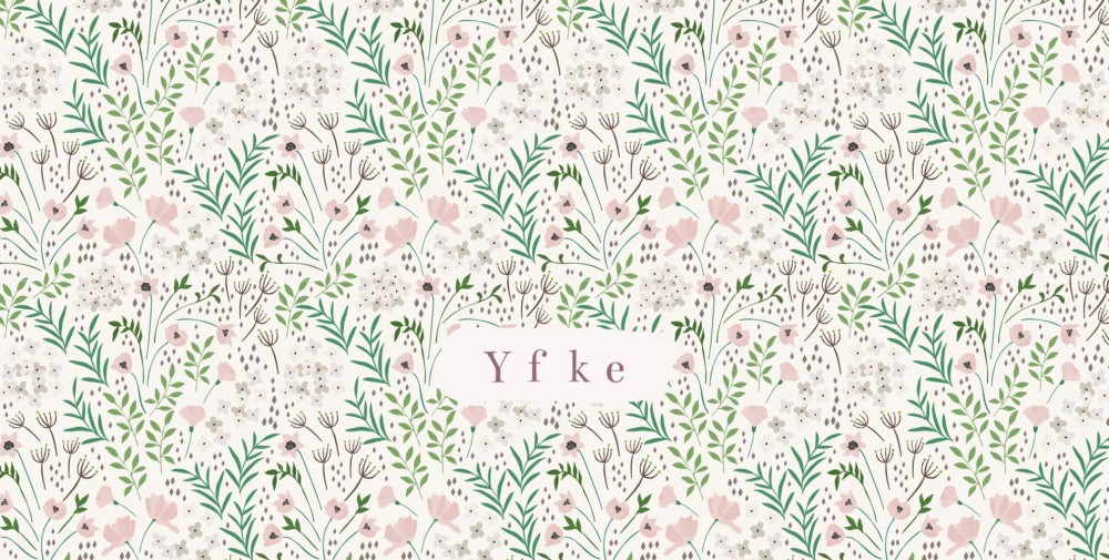 Geboortekaartje Yfke Bloemen Patroon Dubbel