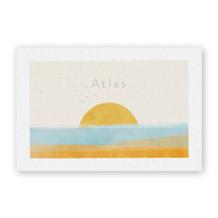 Geboortekaartje zee strand Atlas