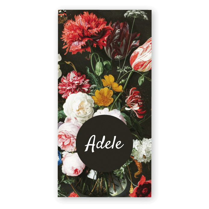 Geboortekaartje bloemen schilderij Adele