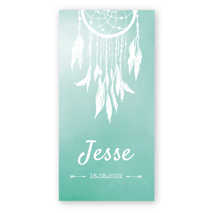 Geboortekaartje waterverf dromenvanger - Jesse