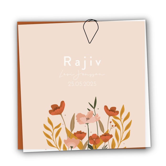 Geboortekaartje kalkpapier labels Rajiv