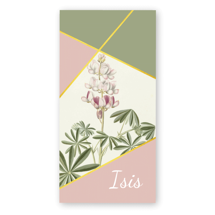 Geboortekaartje botanische bloemen Isis