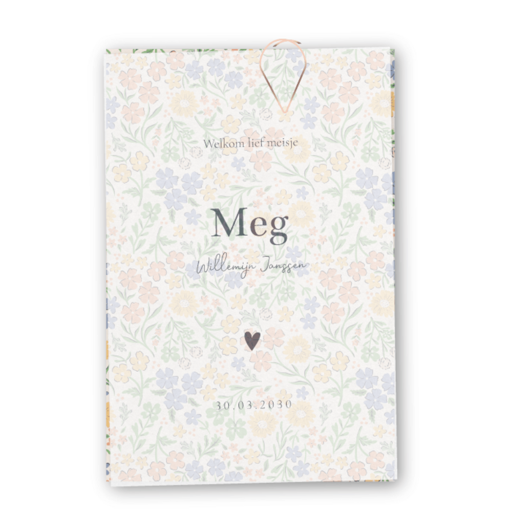 Geboortekaartje wilde bloemen Meg - Sofi Grace