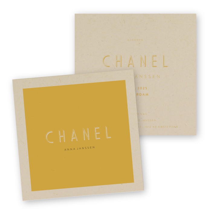 Geboortekaartje duurzaam Chanel