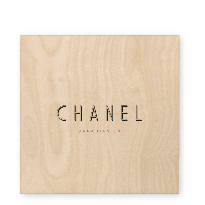Geboortekaartje hout Chanel