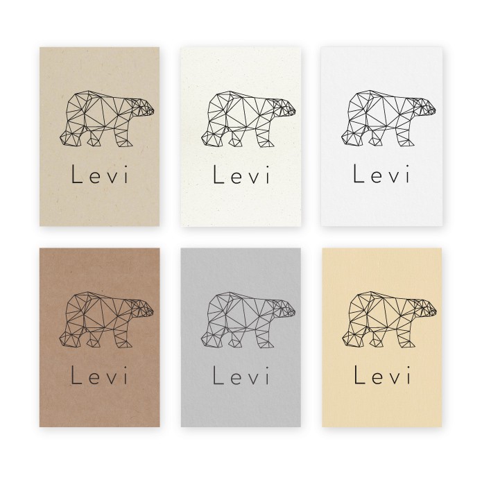 Geboortekaartje duurzaam geometrische ijsbeer Levi