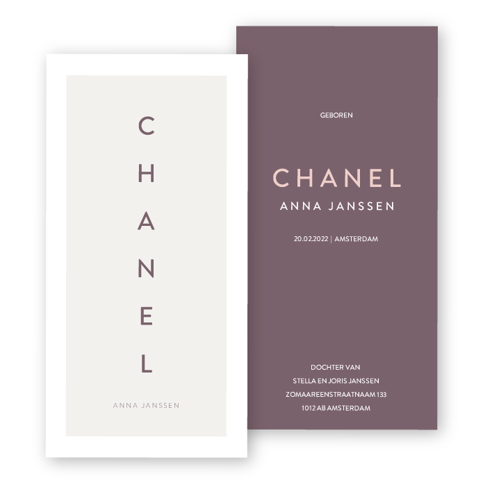 Geboortekaartje Chanel