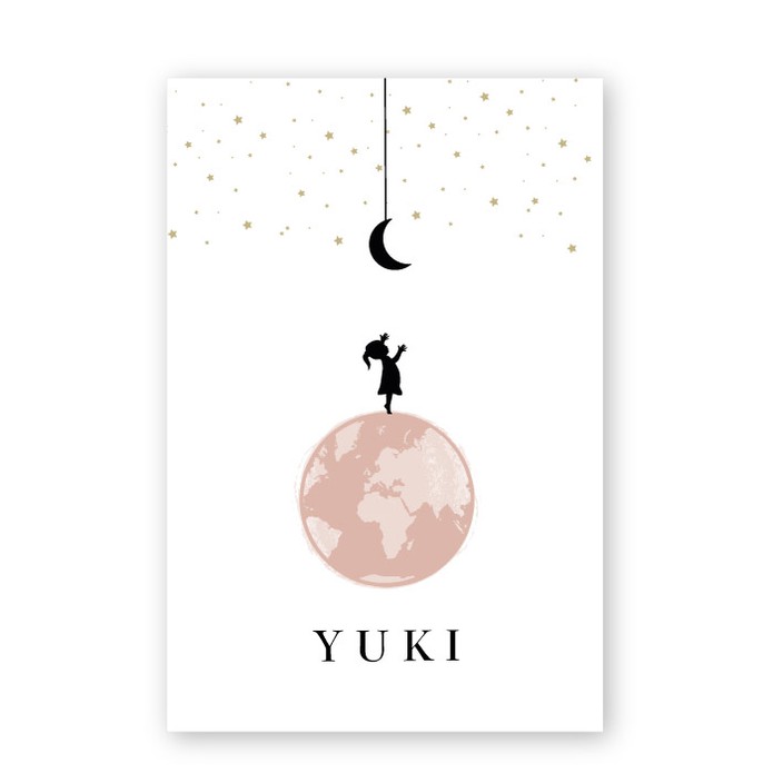 Geboortekaartje wereldbol Yuki