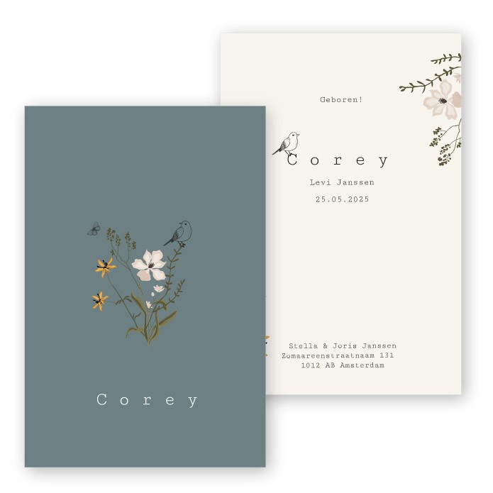 geboortekaartje-wildbloemen-corey