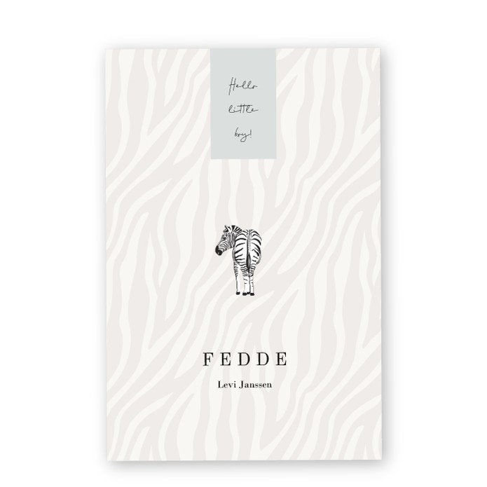 Geboortekaartje Zebra Fedde
