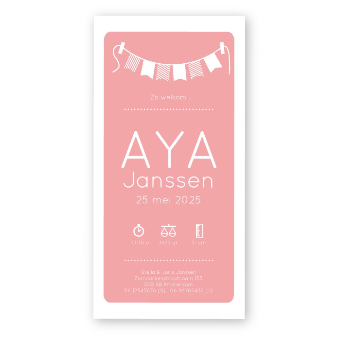 Geboortekaartje Aya