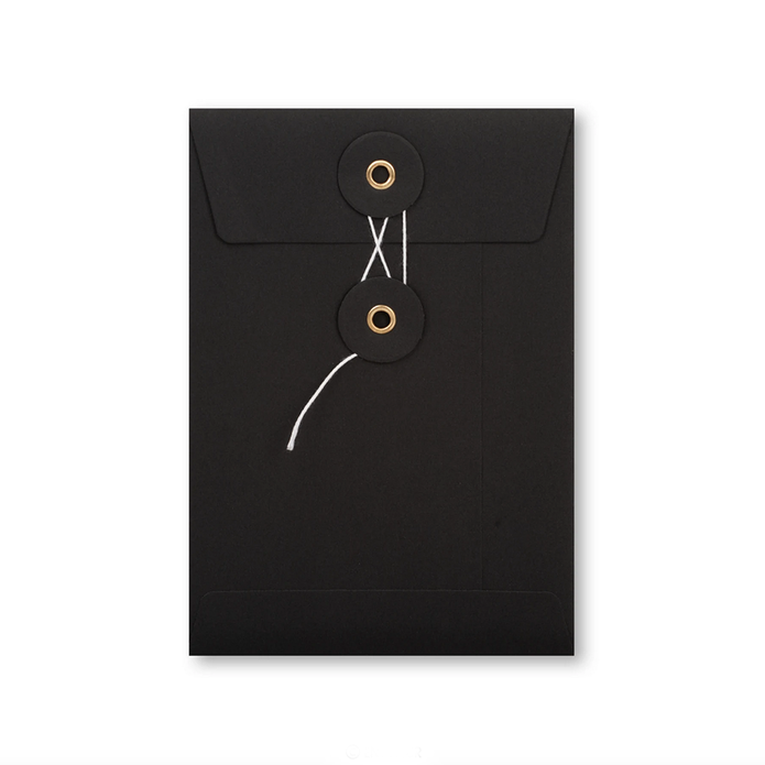 Japanse sluiting envelop zwart 11 x 16 cm (C6)