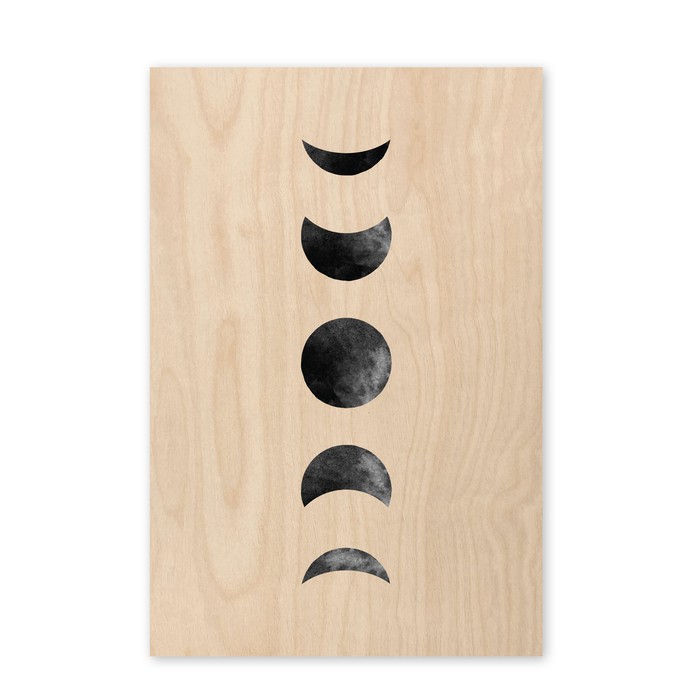 Poster hout maanfases