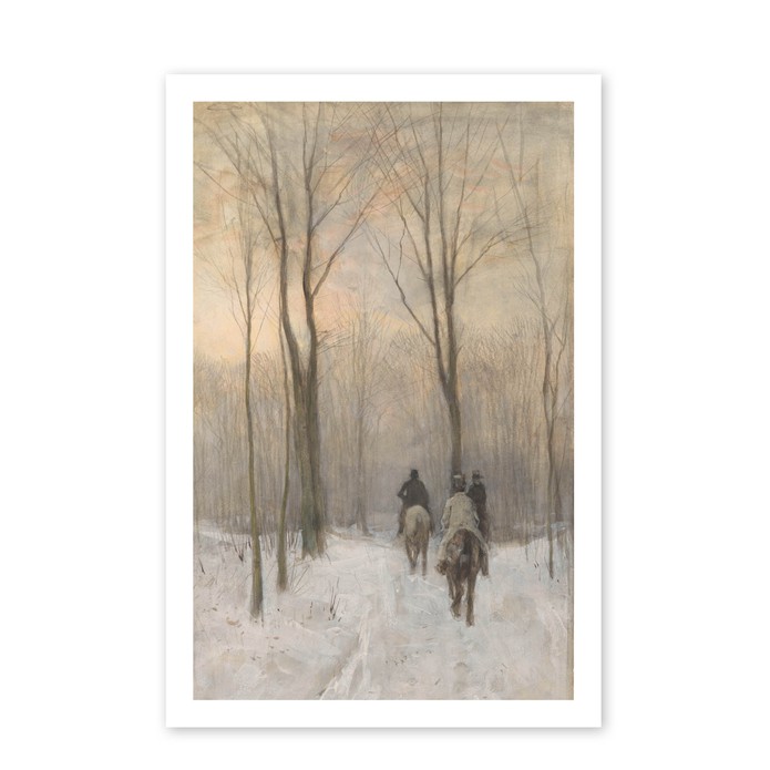Poster Ruiters in de sneeuw