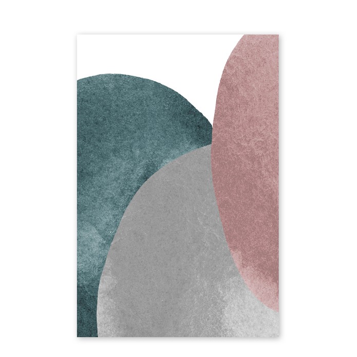 Poster drie waterverf vlakken blauw