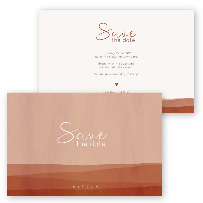 Save-the-date-kaarten-waterverf-roest-15-x-10-cm