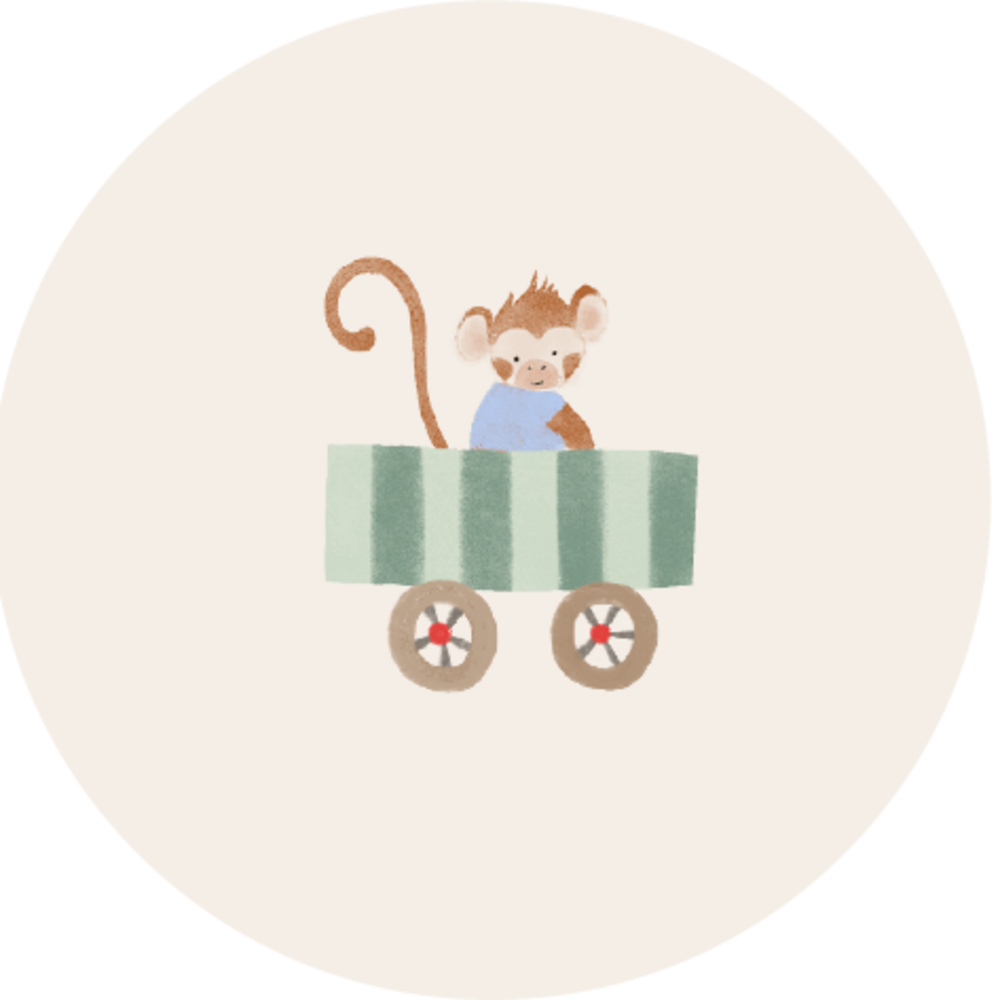 Sluitsticker aapje blauw