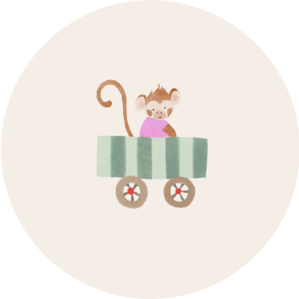 Sluitsticker aapje roze