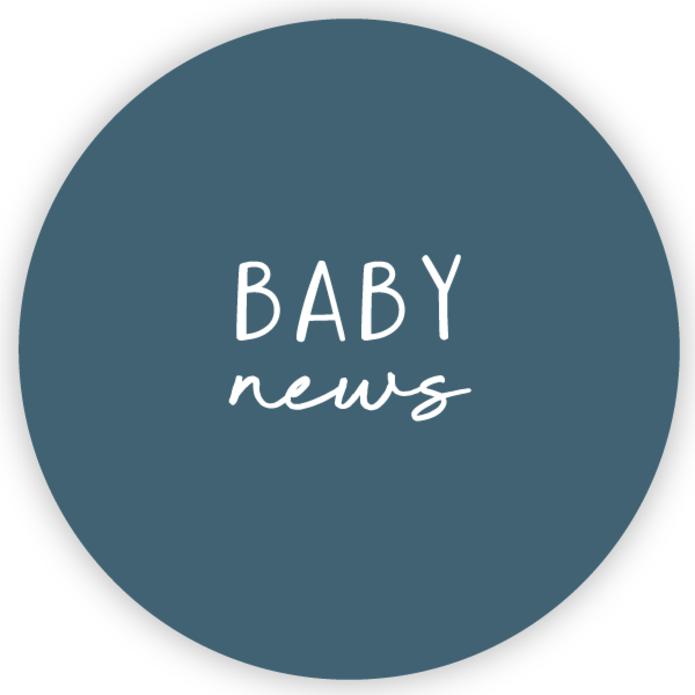 Sluitsticker Baby news blauw