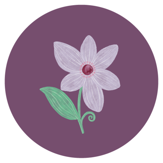 Sluitsticker bloem paars