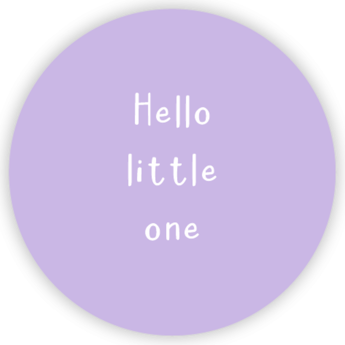 Sluitsticker Hello little one lila