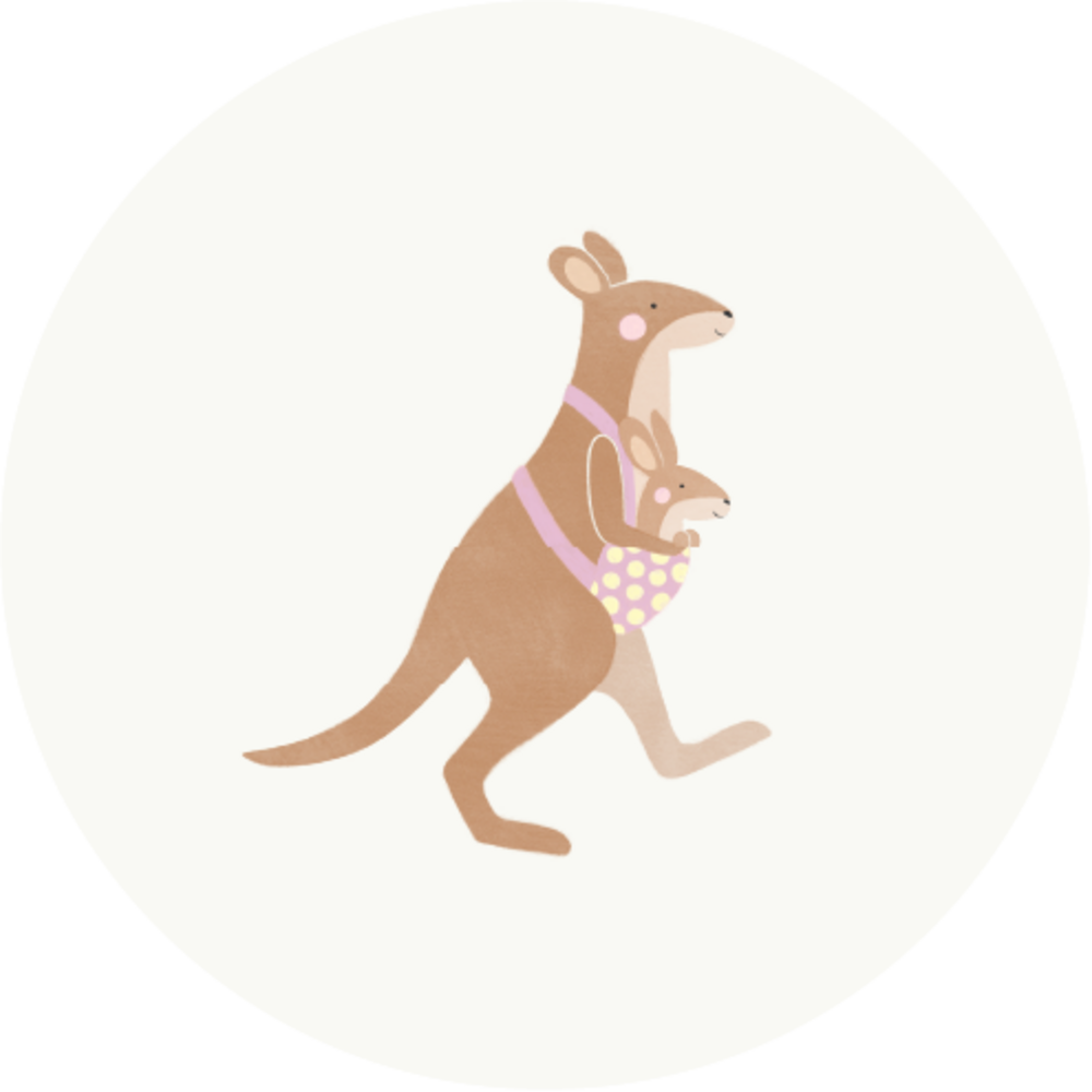 Sluitsticker kangaroe roze