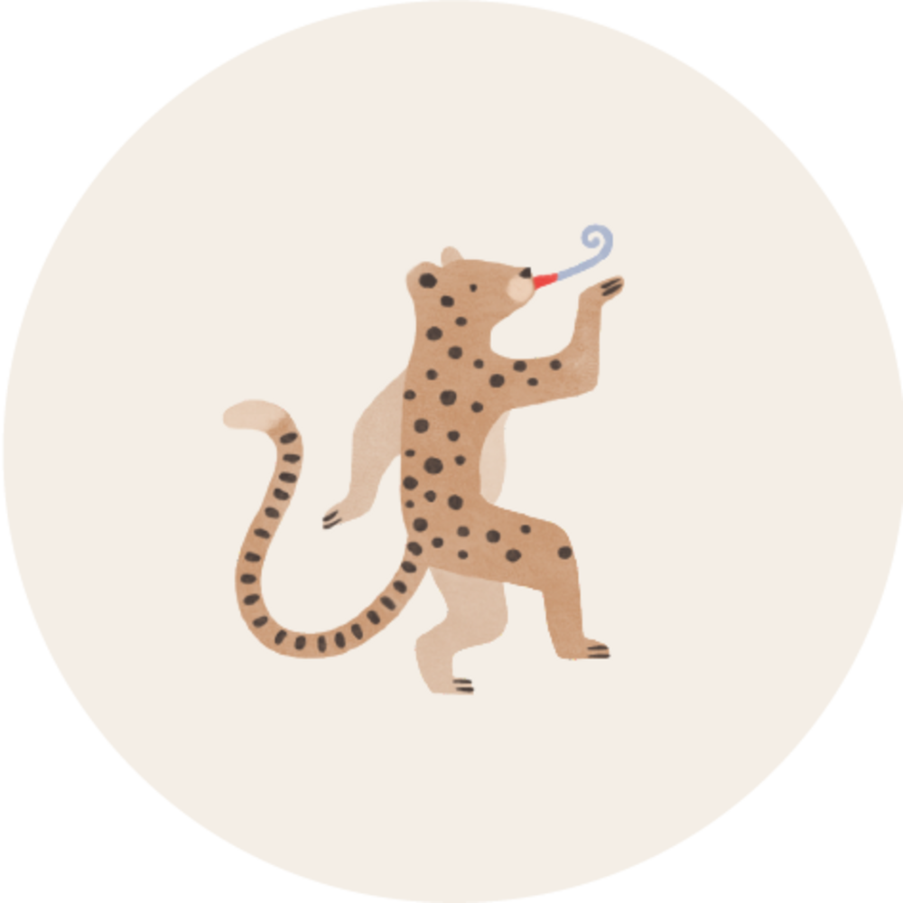 Sluitsticker luipaardje blauw