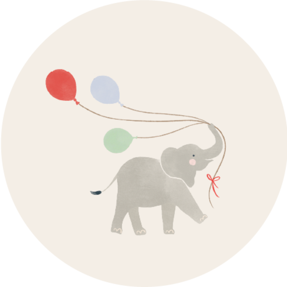 Sluitsticker olifant blauw