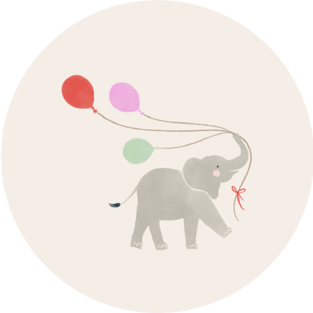 Sluitsticker olifant roze