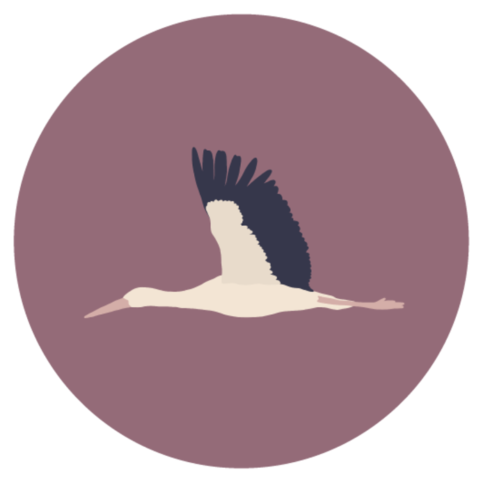 Sluitsticker ooievaar