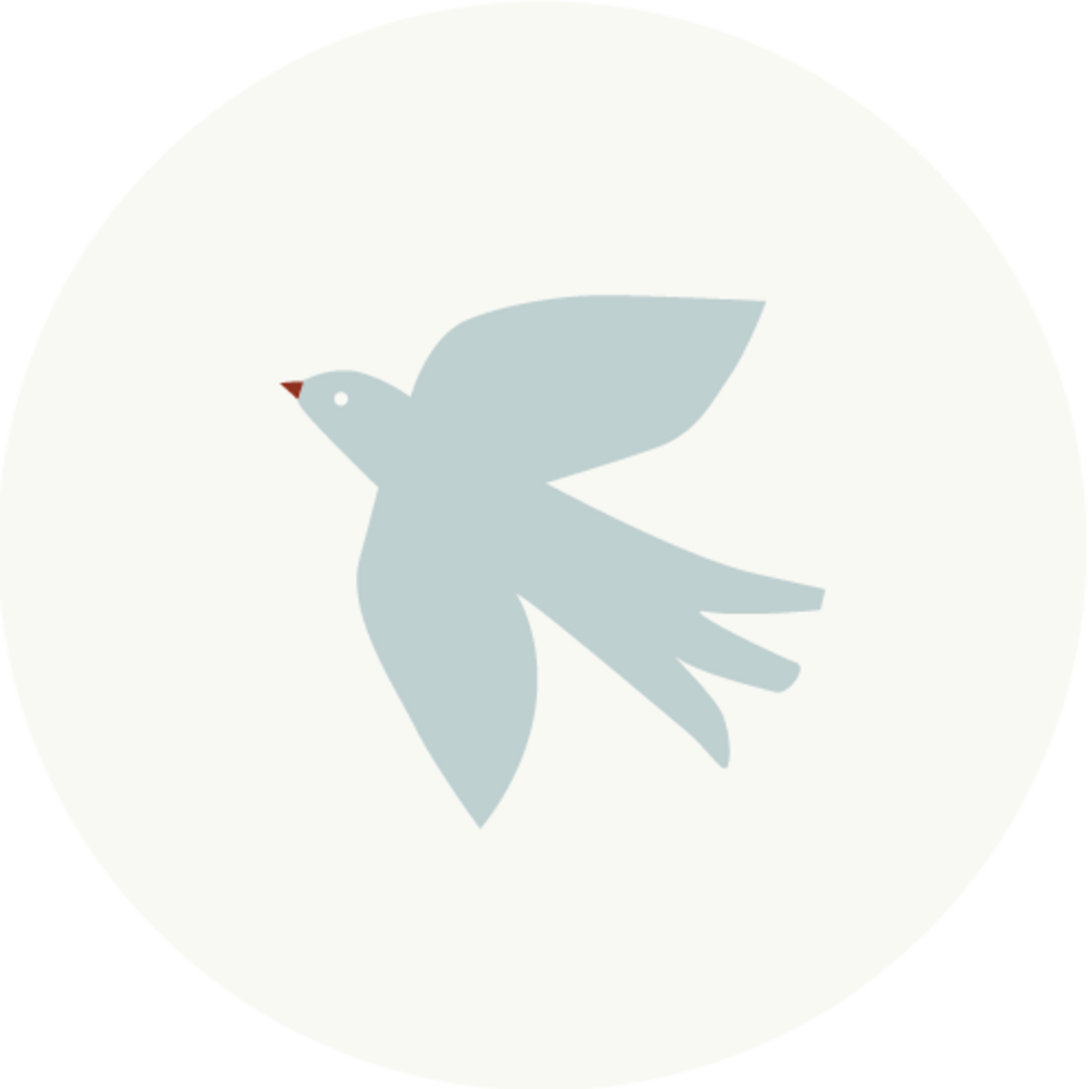 Sluitsticker vogeltje lichtblauw