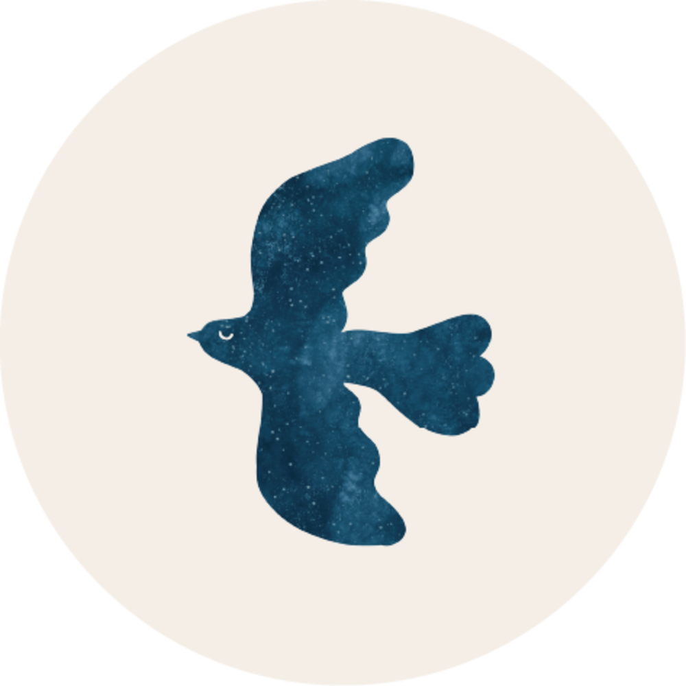 Sluitsticker vogeltje waterverf