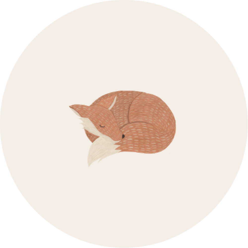 Sluitsticker vosje off-white