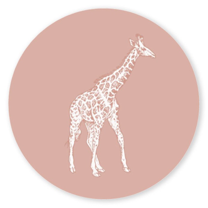Sluitsticker giraffe roze