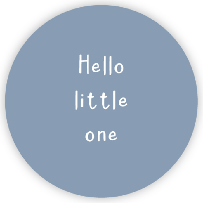 Sluitsticker hello little one lichtblauw